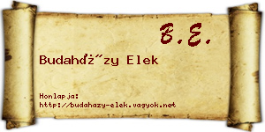 Budaházy Elek névjegykártya
